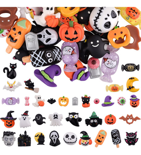 Ebanku 100 Dijes De Resina Para Halloween, 35 Estilos, Kawai