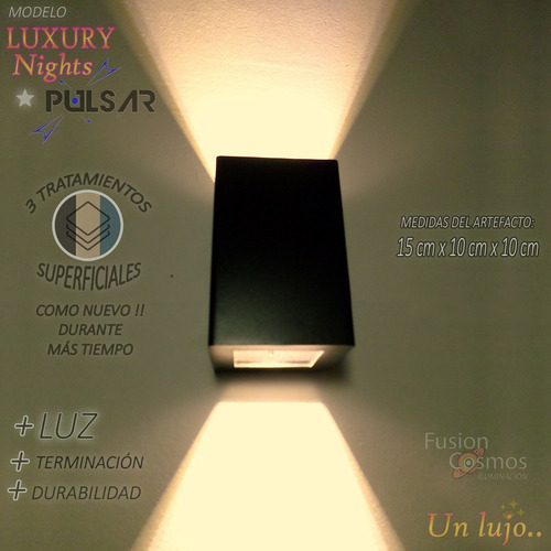 Imagen 10 de 10 de Aplique Pared Exterior Bidireccional Potente Led 10w Pack X2