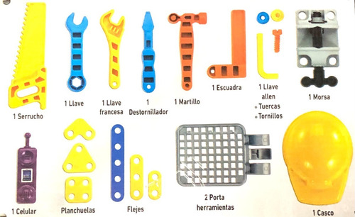 Imagen 5 de 10 de Mesa Herramienta Trabajo Taller Infantil Didactico New Plast
