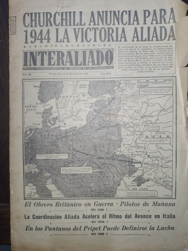 Antiguo Diario * Interaliado * Año 1943 - 2ª Guerra Mundial