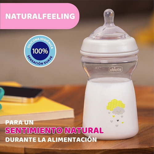 Imagen 7 de 10 de Mamadera Natural Feeling 6m+ 330ml Chicco By Maternelle