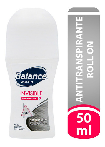 Imagen 1 de 1 de Desodorante Balance Roll On Invisible Mujer 50ml