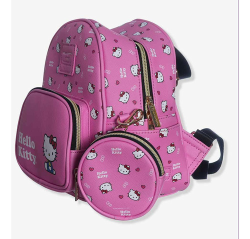 Bolsa Mochila Fashion Infantil C/ Bolsinha Hello Kitty