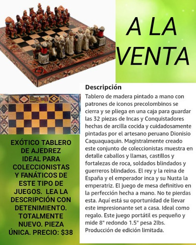 Juego De Ajedrez Artesanal