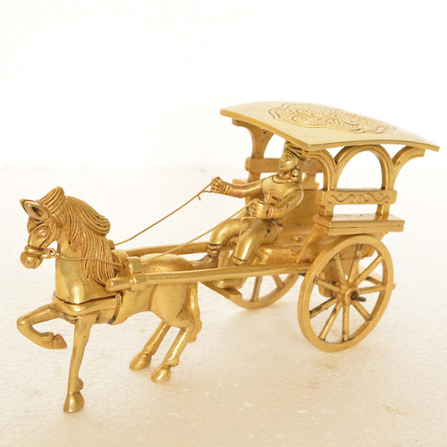 Clasico Laton Carriage Horse Cart  Escritorio Showpiece