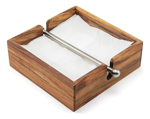 Ironwood Gourmet Servilletero Madera Acacia Con Barra Centra