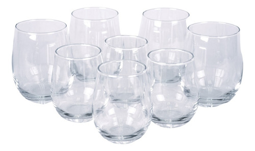 Juego De 8 Vasos De Vidrio Napa Glassia Color Cristal