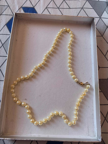 Colar De Pérola De Água Salgada Com Fecho De Ouro 18 Kilates