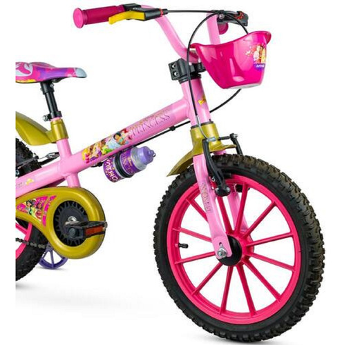 Bicicleta Princess Nathor Rim 16, 5 años con marco de ruedas rosas, tamaño 16