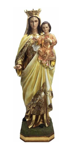 Escultura De Nuestra Señora Del Carmen 112cm Hoja De Oro