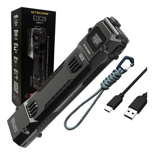 Linterna Nitecore Edc29 Recargable De 6500 Lúmenes Con Cable