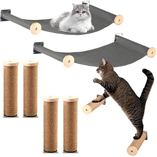 Tuanse Juego De 2 Hamacas De Pared Para Gatos Con Escalones