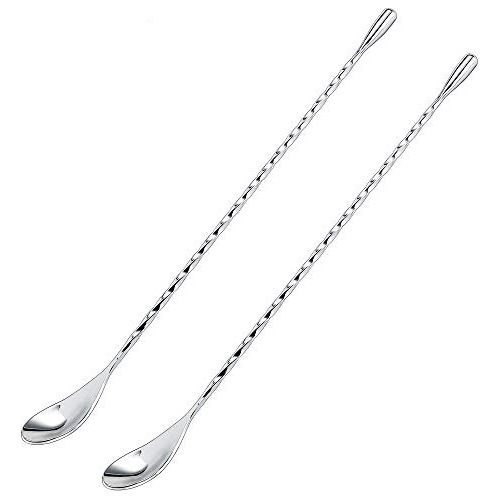 12 Inches Mixing Spoon Stainless Steel, 2 Pack Spiral P...