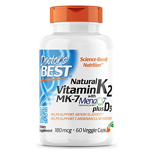 Del Doctor Vitamina K2 Natural Con Mejor Mk-7, 180 Mcg Plus 