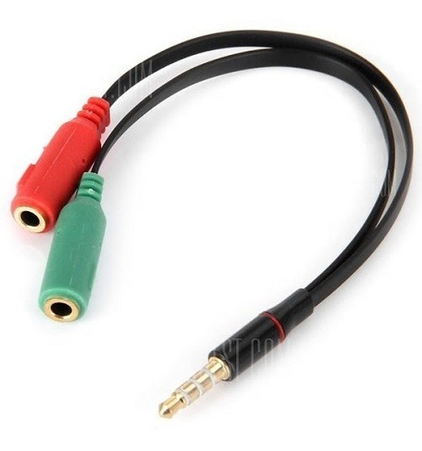 Cable Adaptador 3,5mm Audio Macho A Auricular Mic Flat Plano