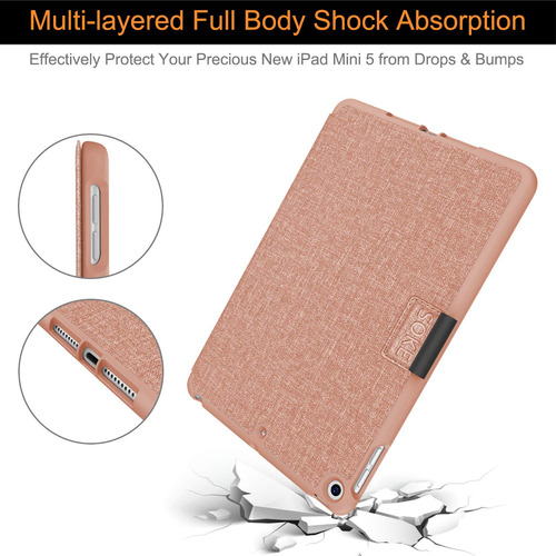Funda Ipad Mini 5 2019 Soke Triple Premium Tpu Automático Oro Rosa