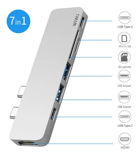 Wiwu T8 Hub Usb-c 7 En 1 Usb 3.0 Hdmi Usb C _ap