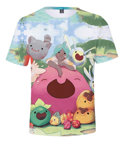 Cc Game Slime Rancher Camiseta Atigrado Y Traje De Limo Rosa