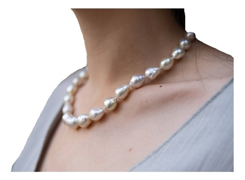 Collar De  perla Natural Barroca Del Mar Del Sur A031       