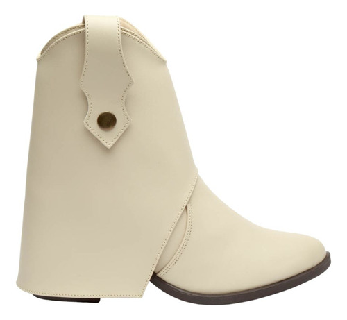 Botín Vaquero Para Mujer De Moda Taylor Beige Y Negro Fareli