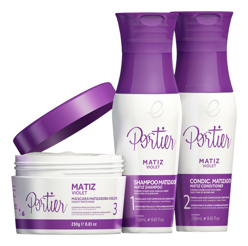 Kit Completo Matizador Color Care Violet 3 Itens Portier