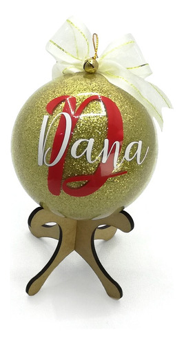 Esfera 8cm Plástica  Nombre Personalizado ( Navidad ) X6