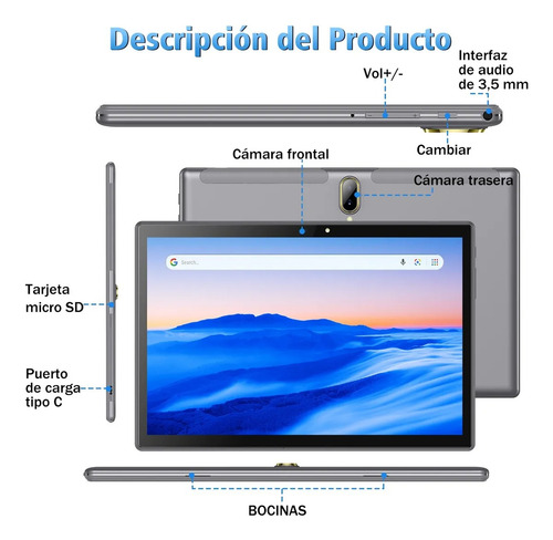 Tablet 10.1'' Pad Hd Android 4+128 Gb Memoria Dual Sim Wifi