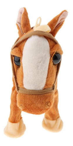 Caballo De Peluche Eléctrico Camina, Con Una Correa,