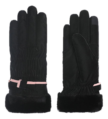 Guantes De Mujer Con Los Dedos Completos, Peludos Y Cálidos,