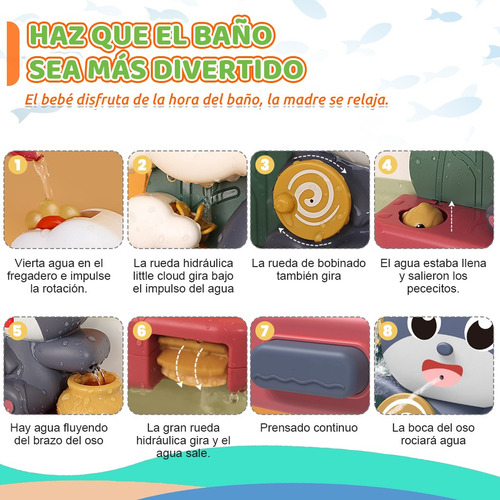 Juguetes Juego De Oso Acuático Baño Para Bebé Juego De 3pz