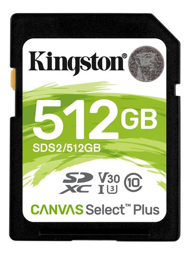 Imagen 1 de 3 de Tarjeta de memoria Kingston SDS2/512GB  Canvas Select 512GB