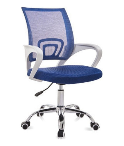 Silla De Oficina Exahome Ergonomica Azul Metalica Premium