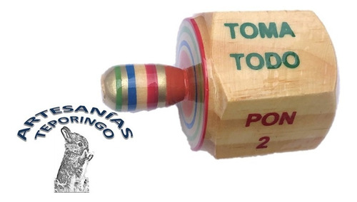 12 Piezas/artesanía Mexicana Pirinola De Madera