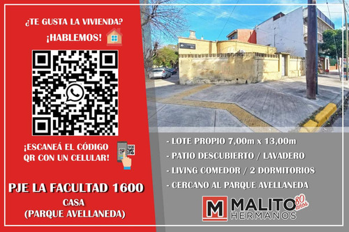 Venta Casa 3 Ambientes Con Patio En Parque Avellaneda