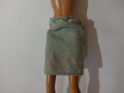 Barbie Ropa Accesorio Falda Mezclilla Deslavado Larga (Usado)