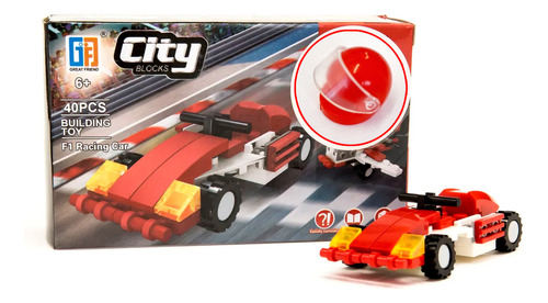 Brinquedo Bloco Montar 2em1 Carro F1 Kart Caminhão Guerra Versão Do Personagem Vermelho
