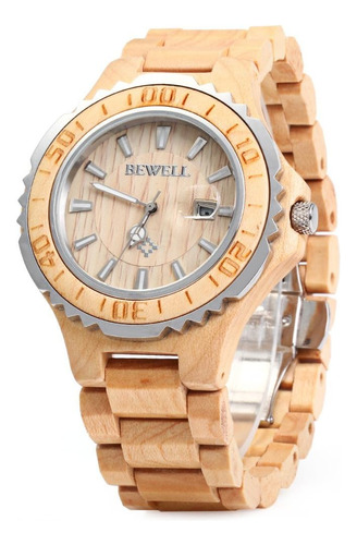 Bewell Zs-100bg Reloj De Cuarzo De Madera Para Hombre Con Ma