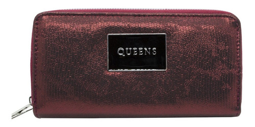 Queens Billetera Mujer Cuero Sintético Cierre Urbana Qw11-2z