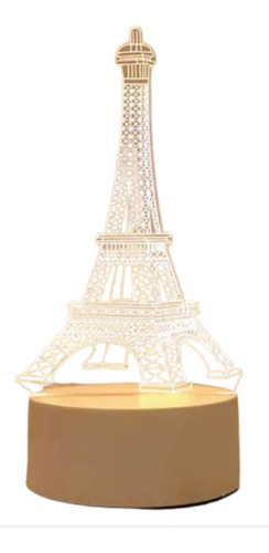 Lampara Torre Eiffel Acrílico Luz Fija Cálida Decoracion 3d