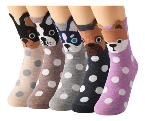 Tosewever 5 Pares De Calcetines Casuales De Animales Lindos 