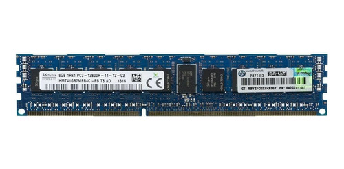 Memoria Hp 8gb Pc3-12800r Ddr3-1600 Registro 664691-001