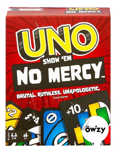 Owzy Uno, Show Em No Mercy, Tarjeta De Juego, Niños, Adult.