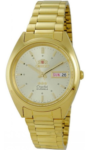 Relógio masculino Orient Automatic Gold 21 Jewels Fab00004w Cor de fundo branco