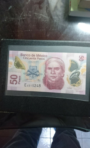 Billete De Colección De Cincuenta Pesos De Morelos Serie Aa