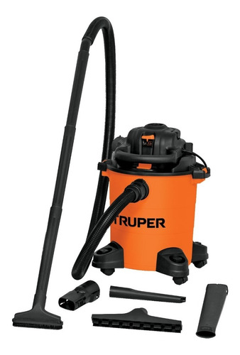 Aspiradora Truper Asp-5s 19l Sólidos Y Líquidos 6hp 127v Color Naranja/negro 120v