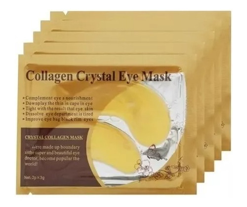 100 Parches Ojos Dorado Colageno 24k Oro Cara Facial Ojeras