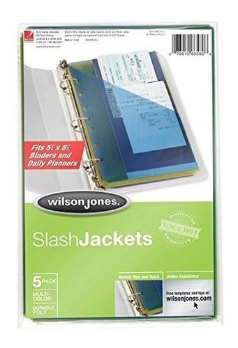 Wilson Jones Mini Poly Slash Chaquetas, 5.5 X 8.5 Pulgadas,