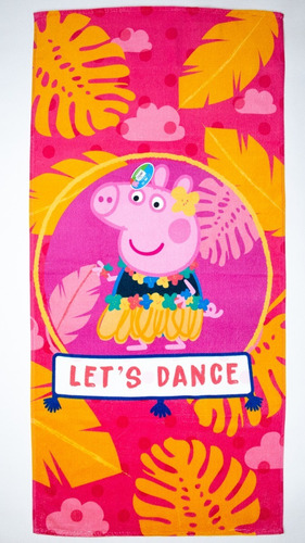 Toalla De Baño De Peppa Pig, Hilasal, 100% Algodón Color Rosa Lets Dance