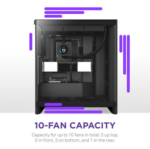 Case Nzxt H7 Flow 2024 Mid-tower Atx Con 3 Ventiladores De 1