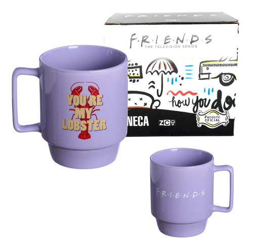 Caneca Friends Lagosta Empilhável Porcelana 400ml Oficial Wb